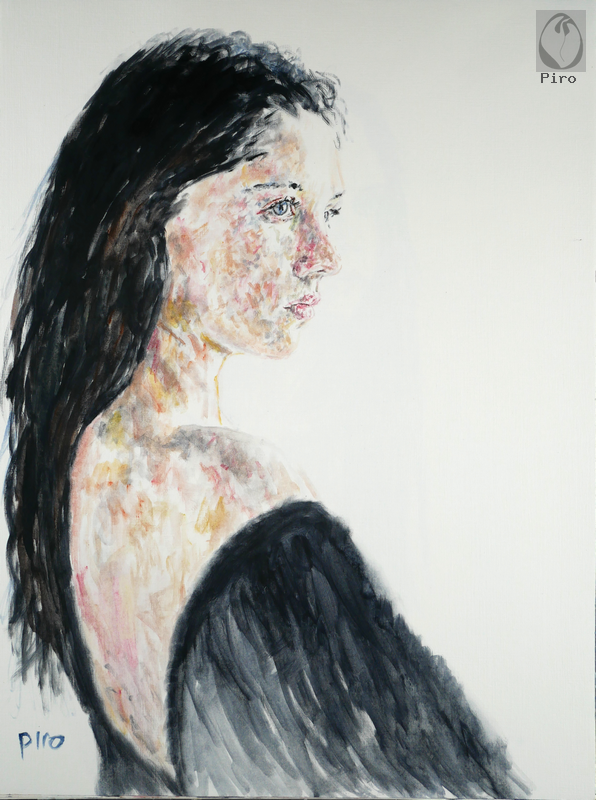 oil on paper - olio su carta di Piro